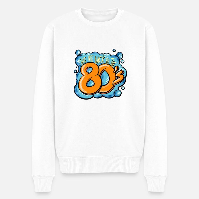 80s Art - Männer Premium Bio Pullover - Weiß