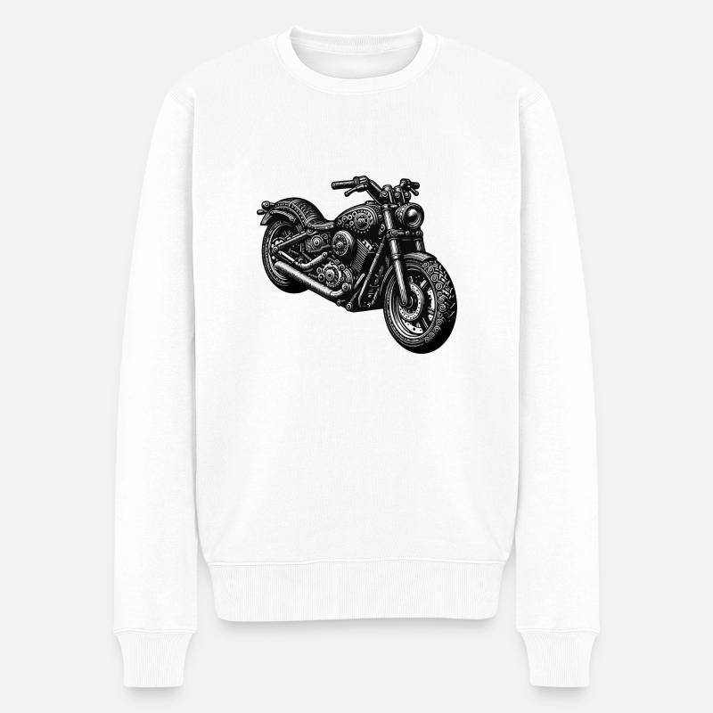 Motorrad - Männer Premium Bio Pullover - Weiß