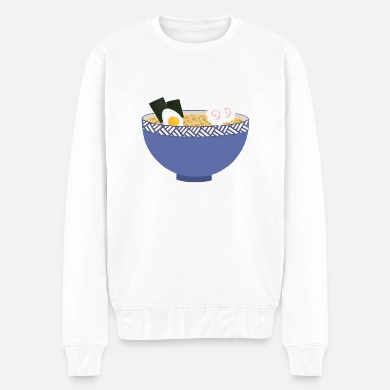 Ramen-Schale - Männer Premium Bio Pullover - Weiß