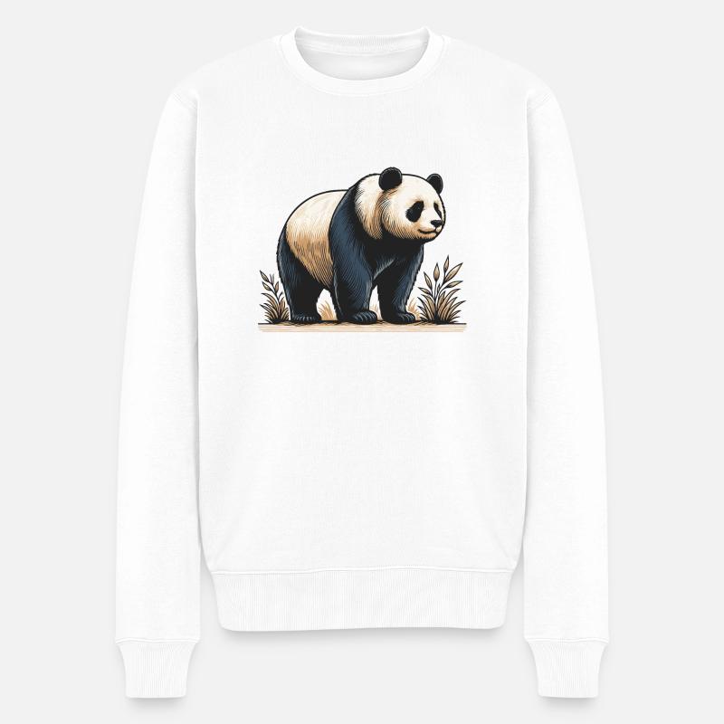 Panda - Pull Premium bio Homme - blanc