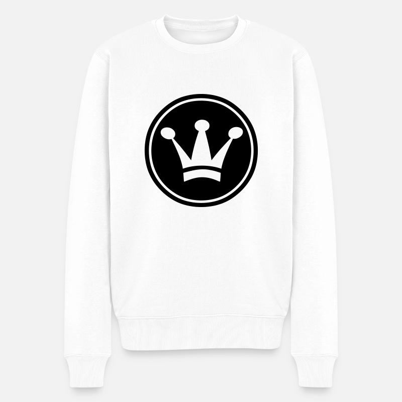 Crown - Männer Premium Bio Pullover - Weiß