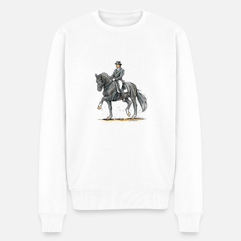 Totilas im starken Trab - Männer Premium Bio Pullover - Weiß