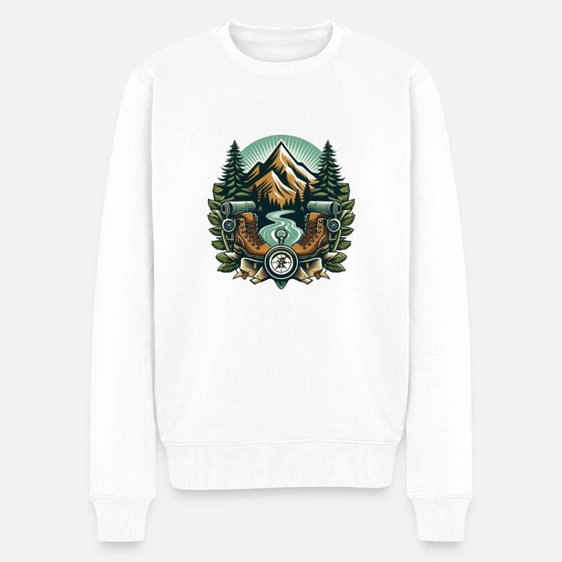Logo de randonnée - Pull Premium bio Homme - blanc