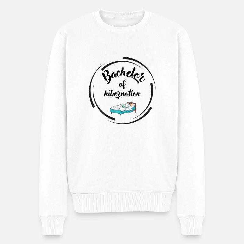 Bachelor of hibernation - Männer Premium Bio Pullover - Weiß