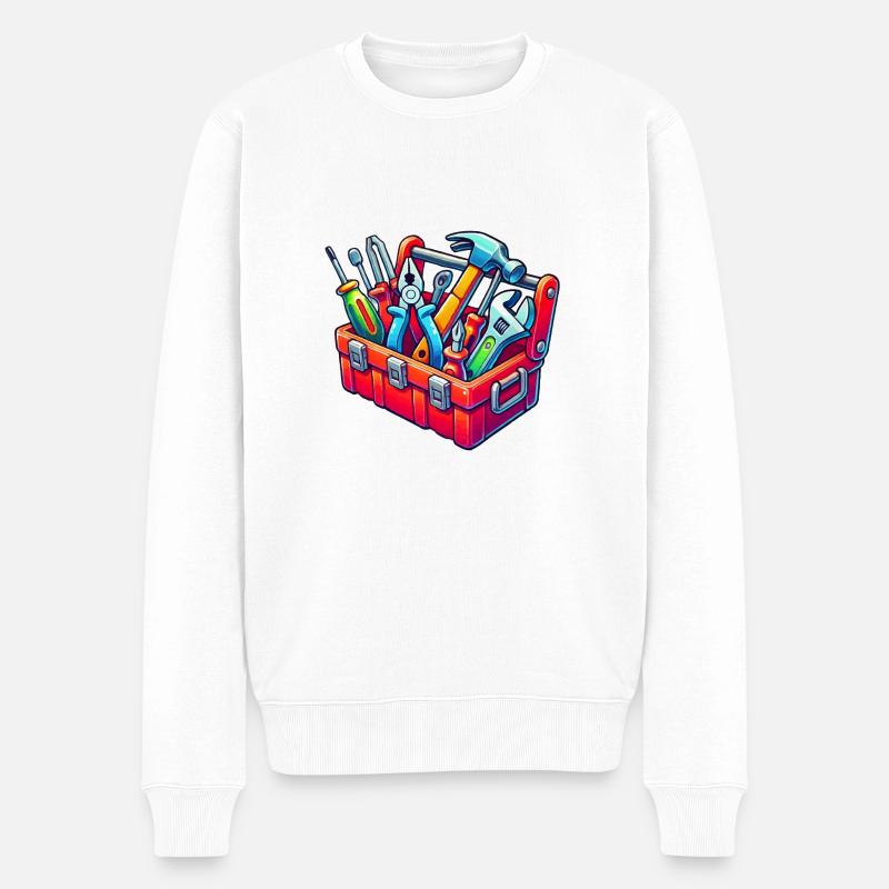 werkzeug werkzeugkasten - Männer Premium Bio Pullover - Weiß