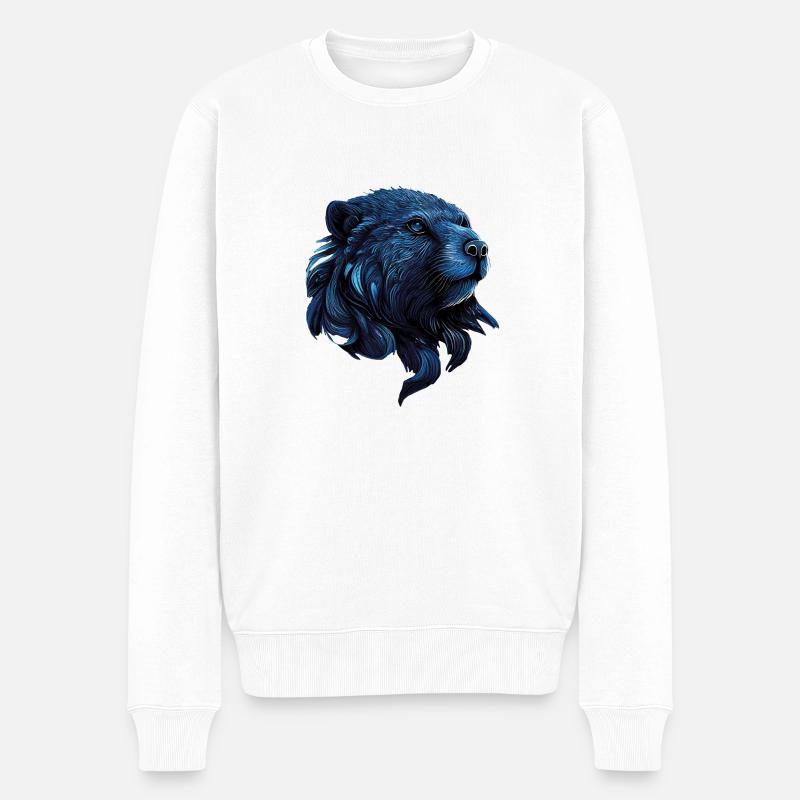 Design "Frostwächter der Schatten" - Männer Premium Bio Pullover - Weiß