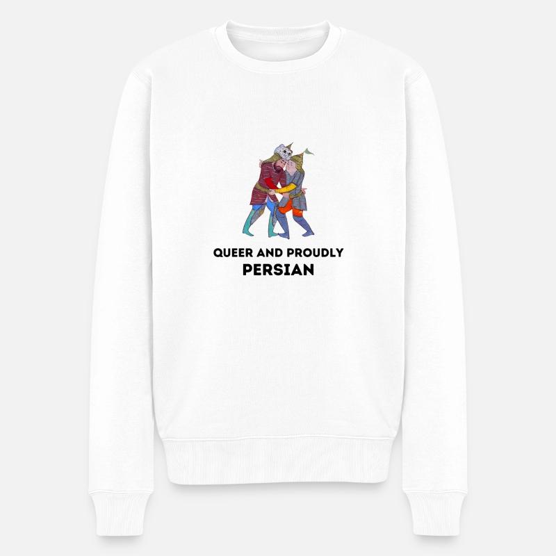 Queer - Iran - Männer Premium Bio Pullover - Weiß