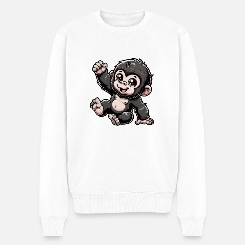 Gorille Enfant - Pull Premium bio Homme - blanc
