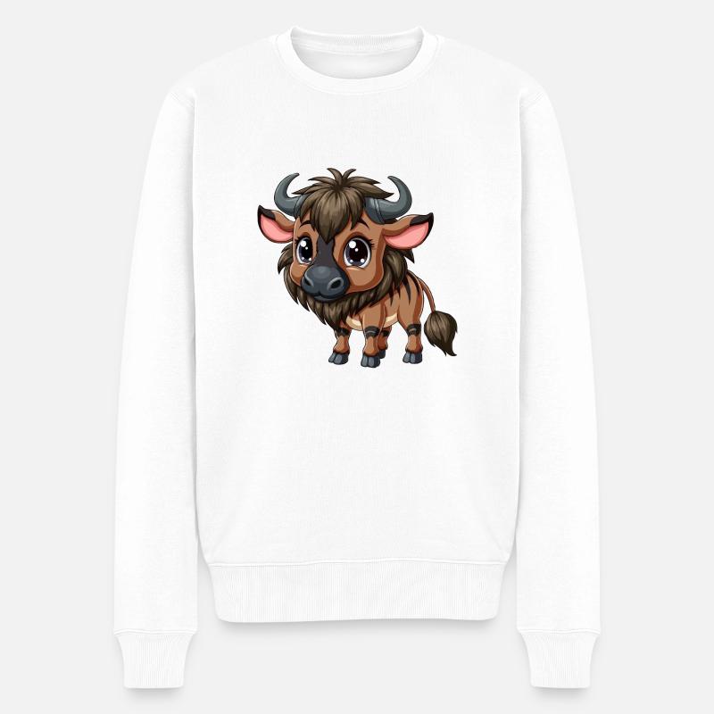 Baby-Gnus - Männer Premium Bio Pullover - Weiß