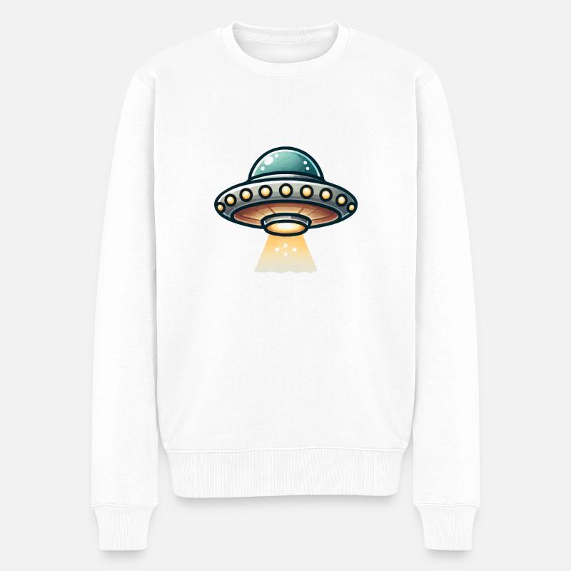 ufo - Männer Premium Bio Pullover - Weiß