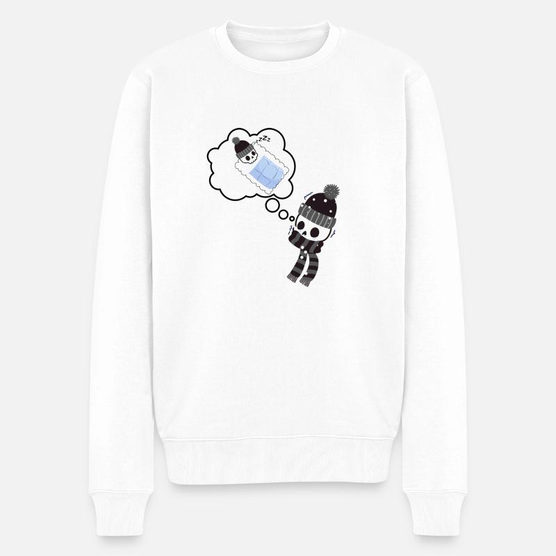 Warme Gedanken im Winter - Männer Premium Bio Pullover - Weiß