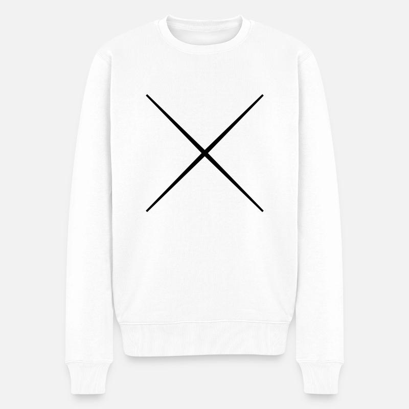 Kreuz - Männer Premium Bio Pullover - Weiß