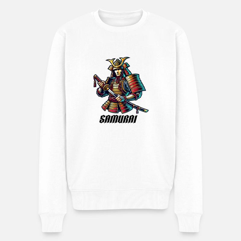 samurai - Männer Premium Bio Pullover - Weiß