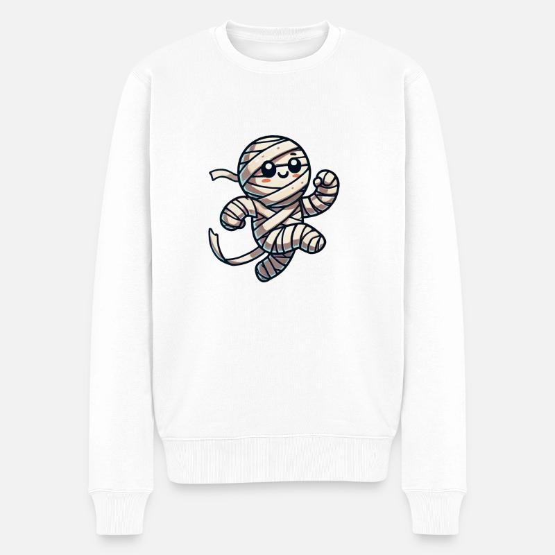 mumie comic - Männer Premium Bio Pullover - Weiß
