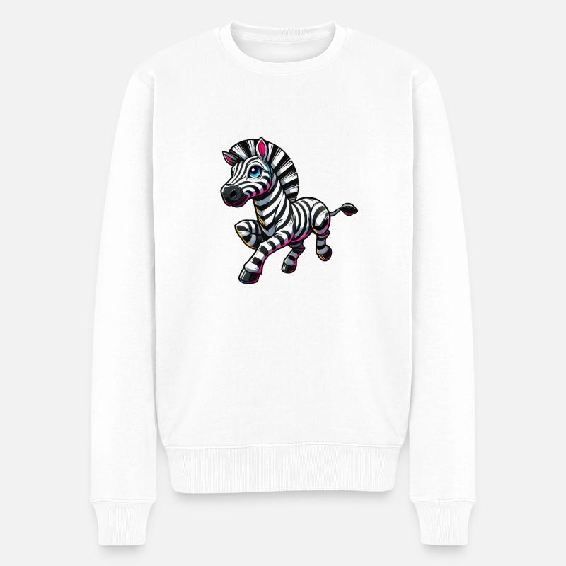 bande dessinée zèbre - Pull Premium bio Homme - blanc