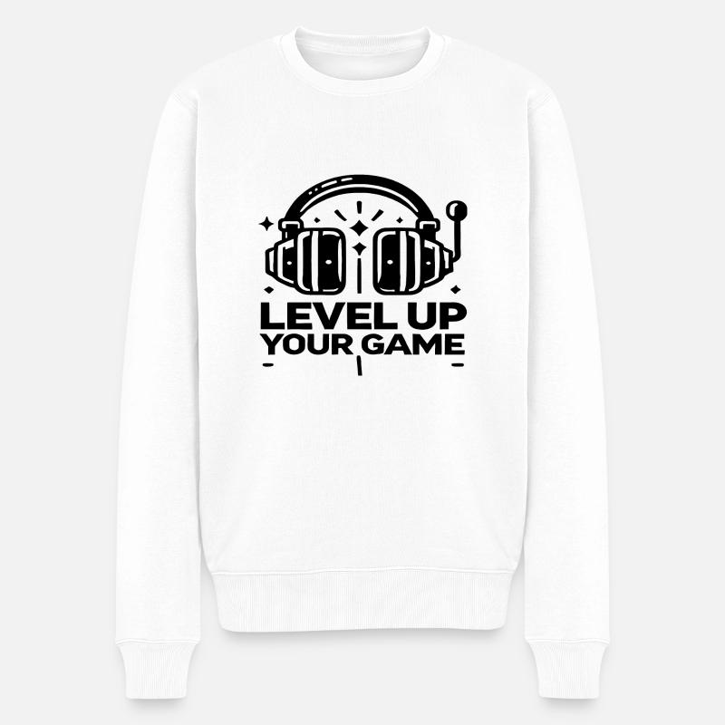 levelup - Männer Premium Bio Pullover - Weiß