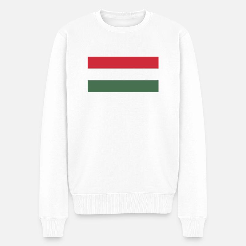 Ungarn - Männer Premium Bio Pullover - Weiß