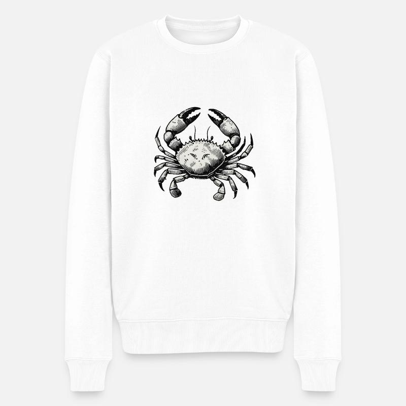 krebs krabbe - Männer Premium Bio Pullover - Weiß