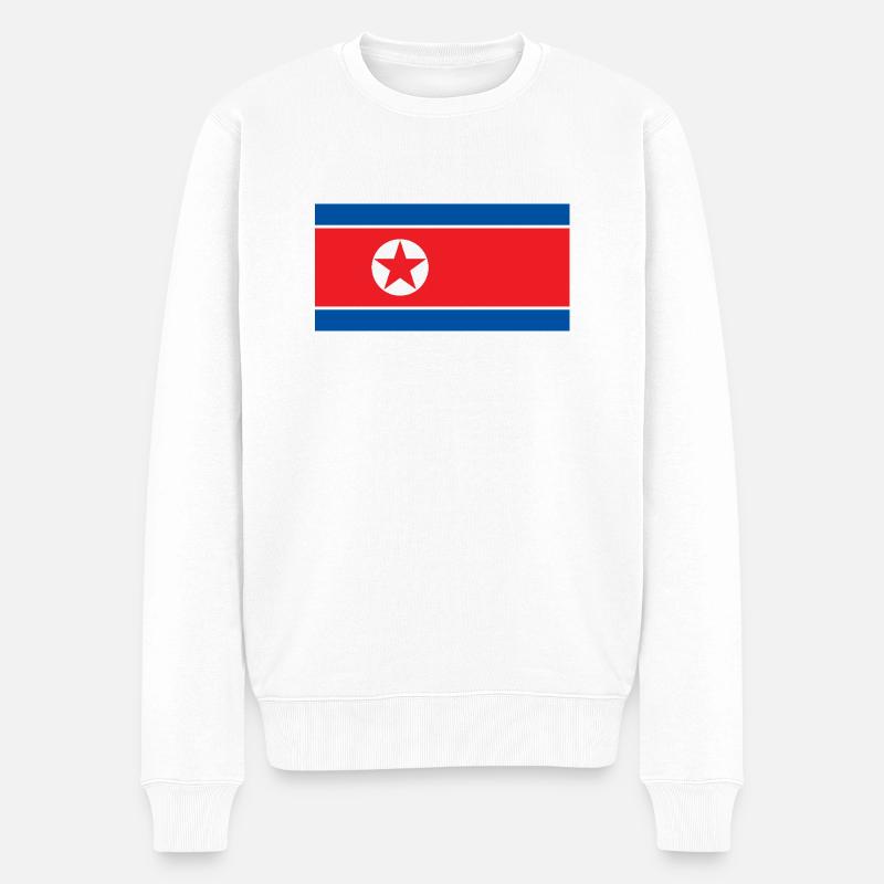 Nordkorea - Männer Premium Bio Pullover - Weiß