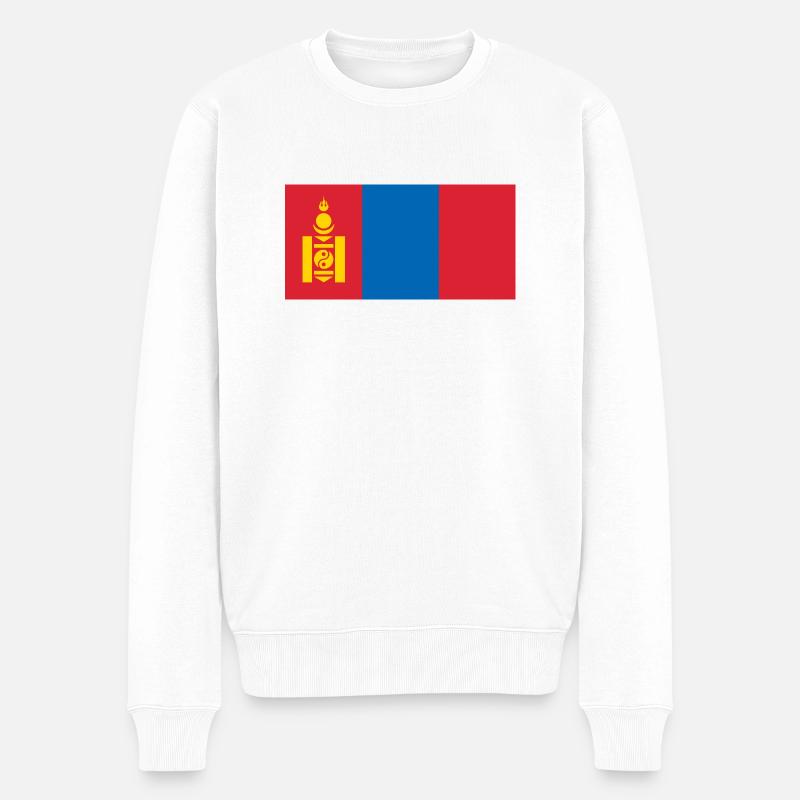 Mongolei - Männer Premium Bio Pullover - Weiß