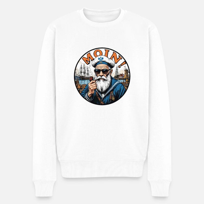 MOIN - 0026422 - Männer Premium Bio Pullover - Weiß