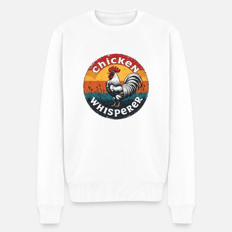 Hühnerflüsterer - chuchoteur de poulet 090433 - Pull Premium bio Homme - blanc