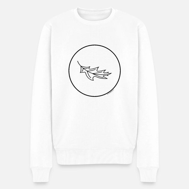Herbst-Blatt - Männer Premium Bio Pullover - Weiß