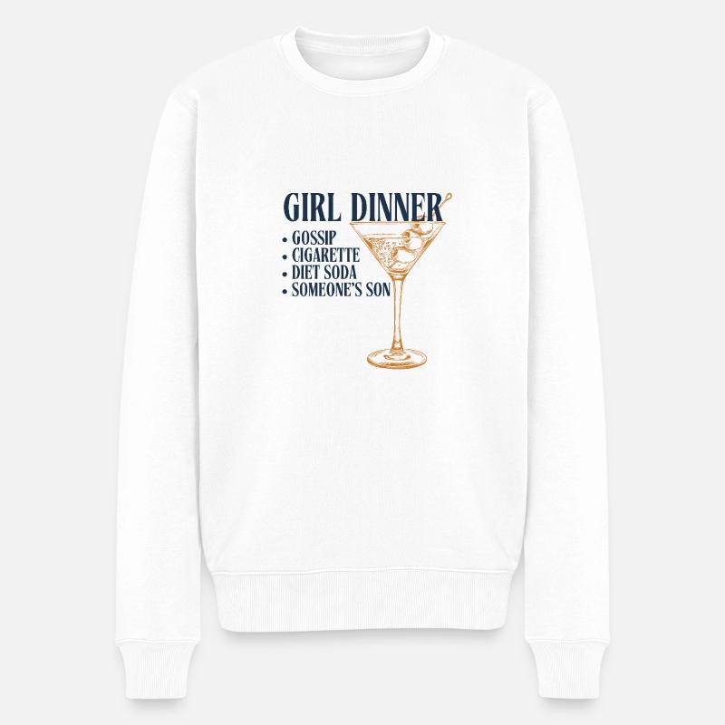 Fille Dîner Bleu - Pull Premium bio Homme - blanc