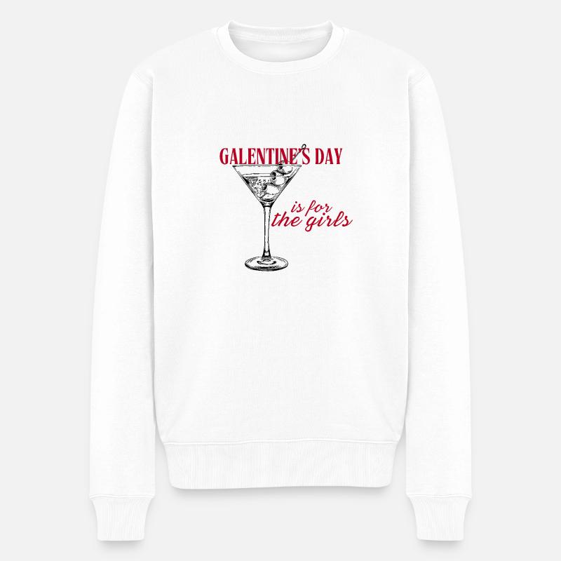Galentine's day red - Männer Premium Bio Pullover - Weiß