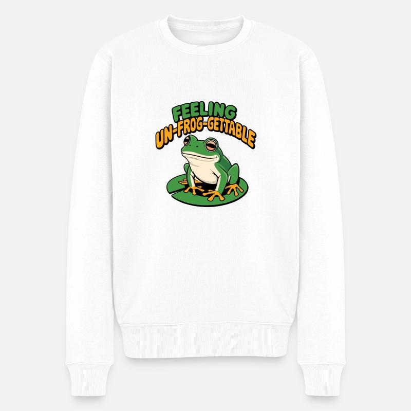 Unfroggettable - Männer Premium Bio Pullover - Weiß