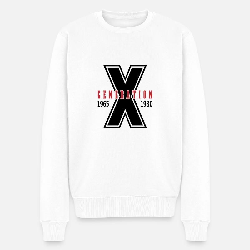 Generation X 1965-1980 - Männer Premium Bio Pullover - Weiß