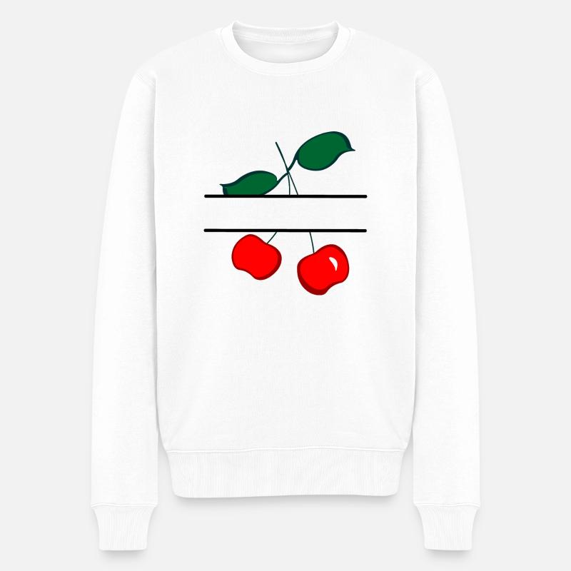 Bannière cerise - Pull Premium bio Homme - blanc