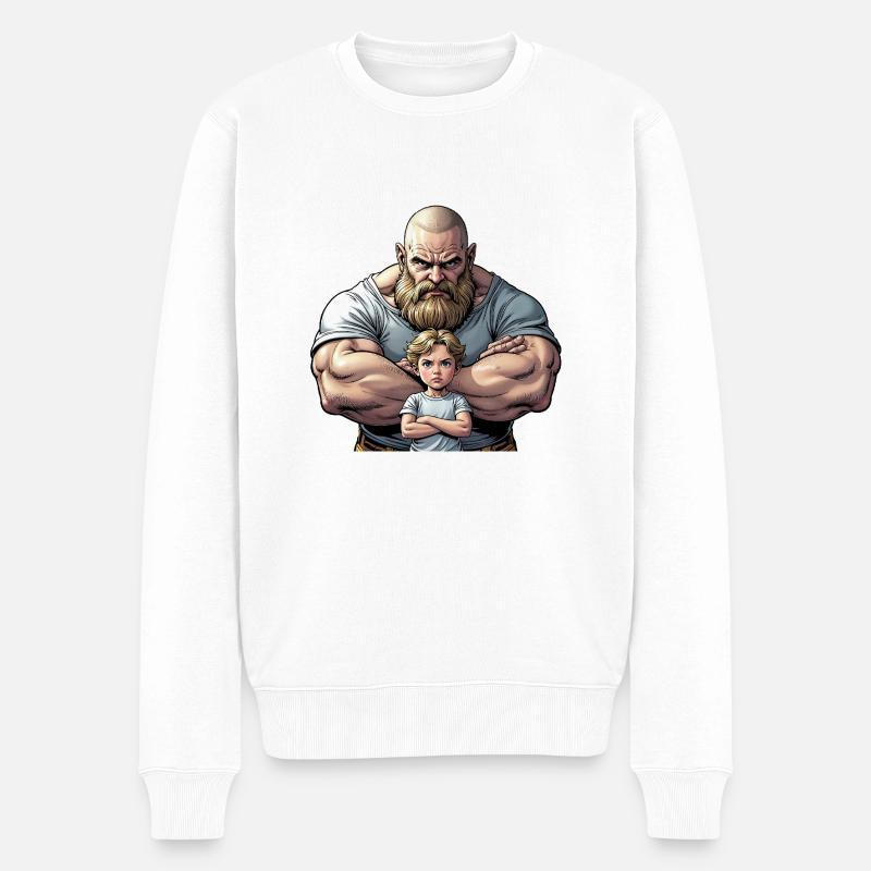 Starker Mann - Männer Premium Bio Pullover - Weiß