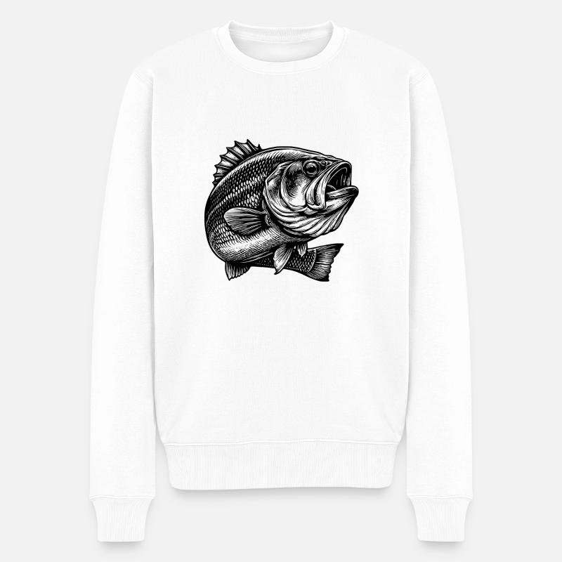 Pêche à l’achigan - Pull Premium bio Homme - blanc
