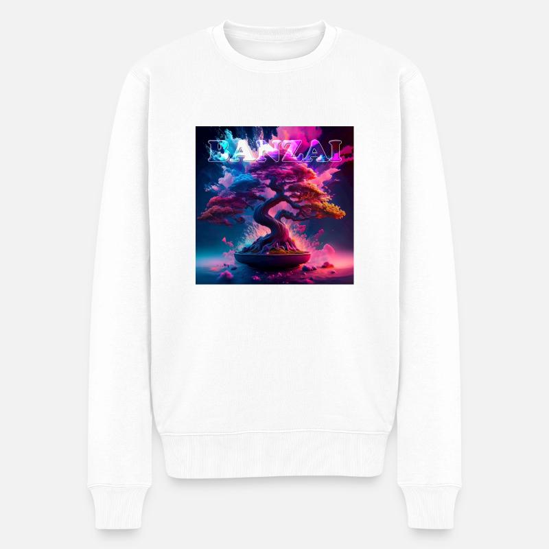 Banzai - Männer Premium Bio Pullover - Weiß