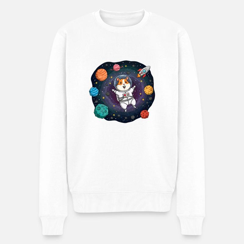 Hamster de l’espace astronaute - Pull Premium bio Homme - blanc