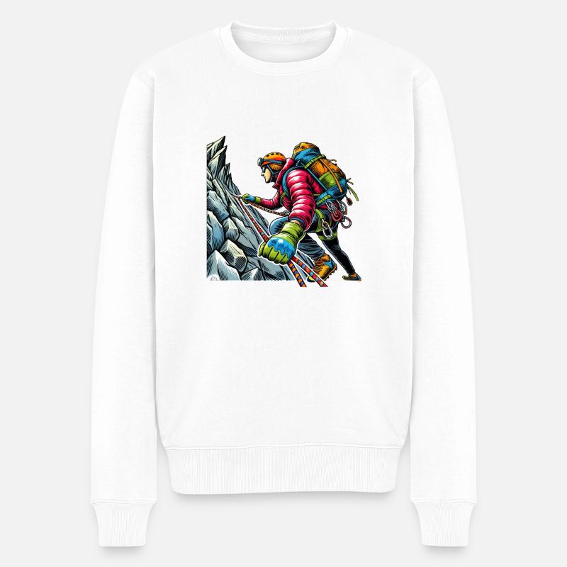 bergsteiger - Männer Premium Bio Pullover - Weiß