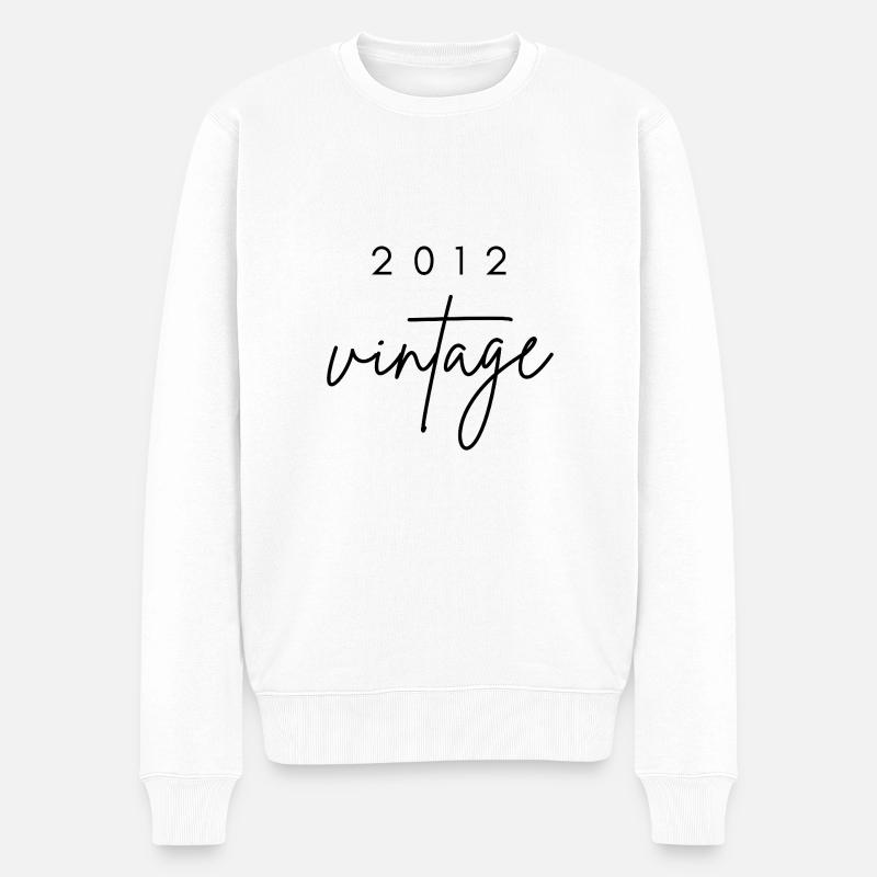 Jahrgang 2012 Jubiläum - Männer Premium Bio Pullover - Weiß
