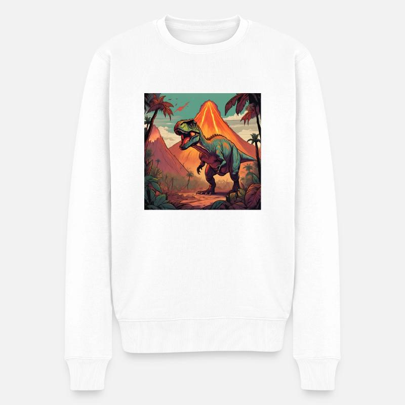 T-Rex Dinosaurier Dinosaure - Pull Premium bio Homme - blanc