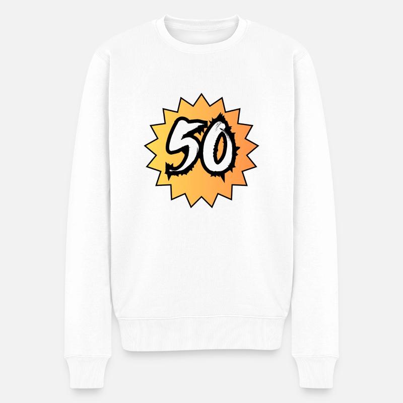 50 ans - Pull Premium bio Homme - blanc
