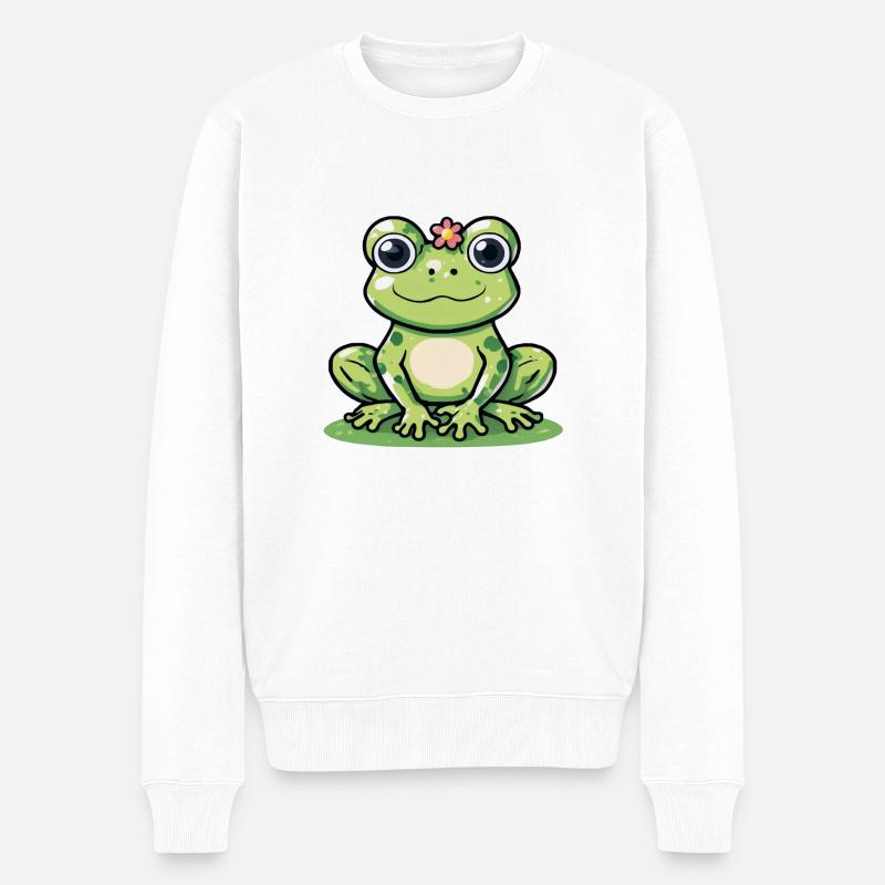 frosch - Männer Premium Bio Pullover - Weiß
