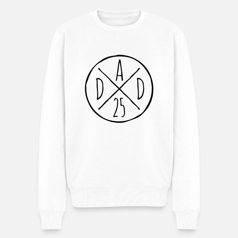Dad 25 Vater Baby Papa 2025 - Männer Premium Bio Pullover - Weiß