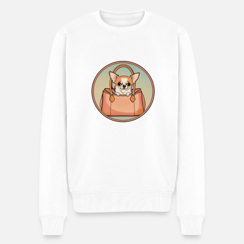 Chihuahua-Liebhaber - Männer Premium Bio Pullover - Weiß