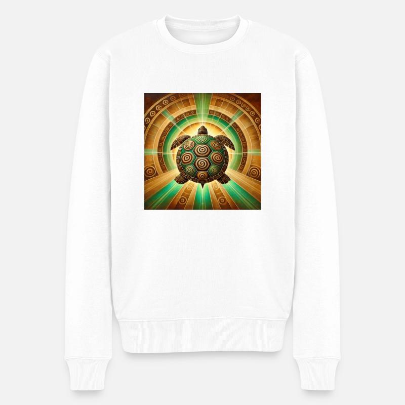 Krafttier Schildkröte - Männer Premium Bio Pullover - Weiß