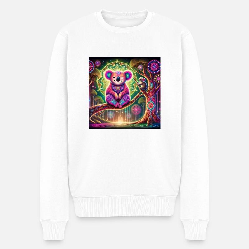 Krafttier Koala - Männer Premium Bio Pullover - Weiß