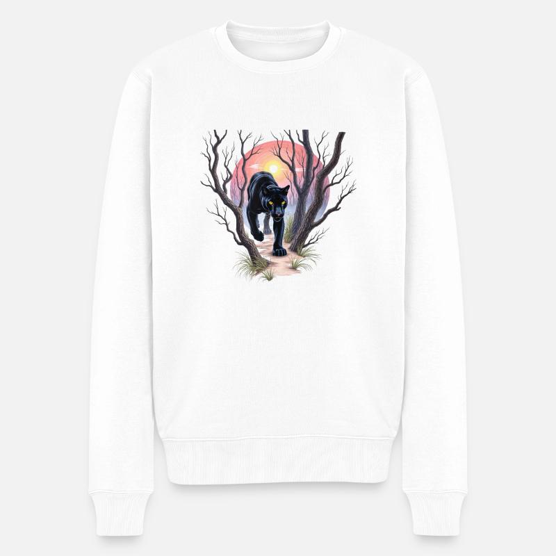 Panthère à la chasse - Pull Premium bio Homme - blanc