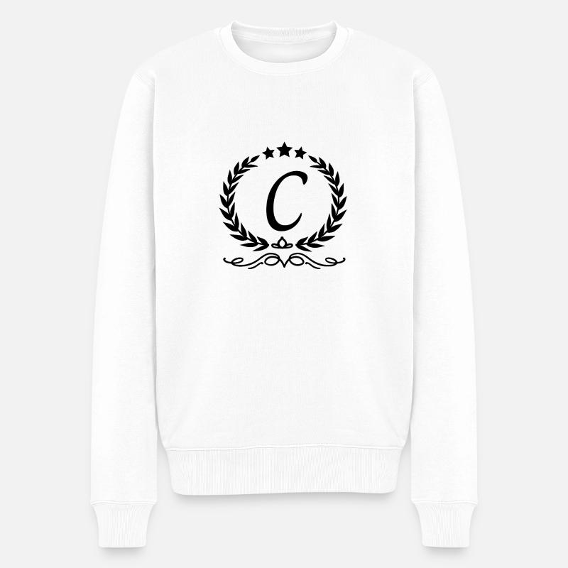 Lettre c couronne - Pull Premium bio Homme - blanc