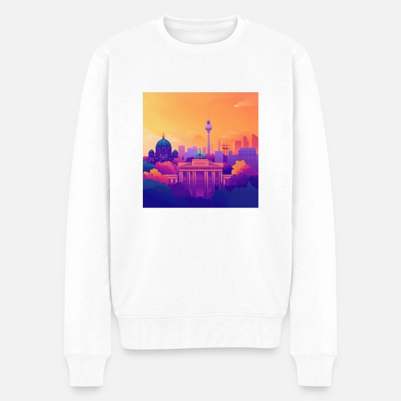 Berlin - Männer Premium Bio Pullover - Weiß