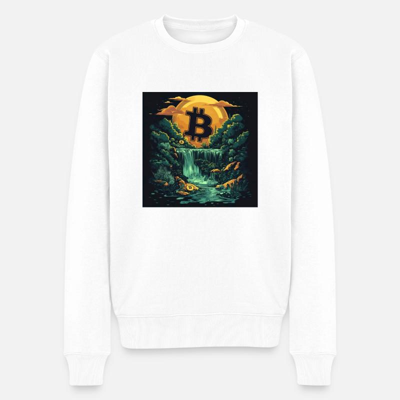 Bitcoin - Männer Premium Bio Pullover - Weiß