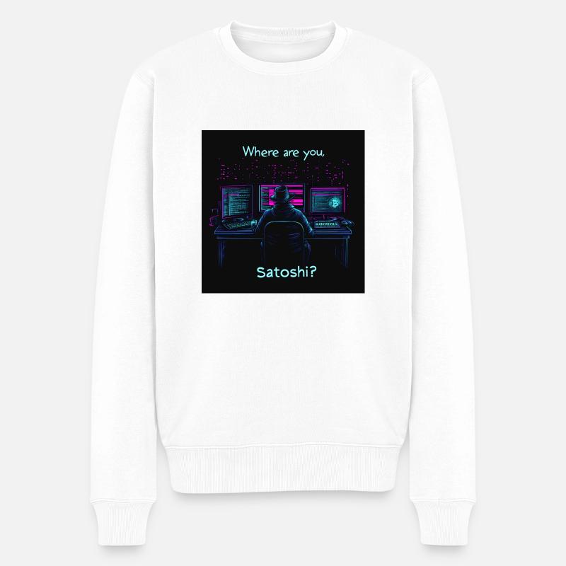 Bitcoin - Männer Premium Bio Pullover - Weiß